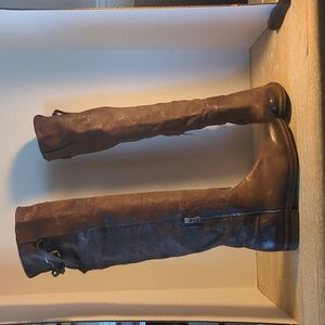 New A.S.98 X Free People Royce over The Knee Brown Leather Boots Eur 38